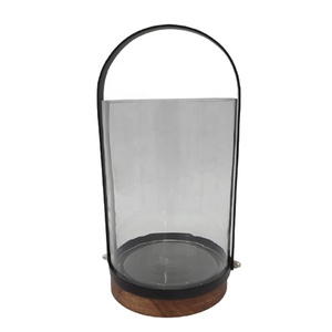 Home Decorative Modern Matt <b>Black</b> Powder Coated Hanging <b>Lantern</b> Glass Iron and Wax for Wedding and Garden Decor - Product Image 1