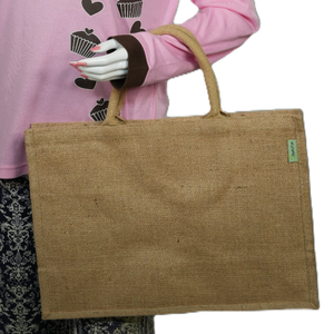 Sac fourre-tout en toile de coton 100 % écologique avec logo personnalisé, poignée longue, fermeture éclair, beige naturel, pour les courses - Product Image 6