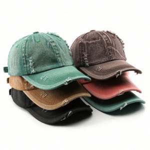 Gorra de béisbol estilo japonés retro de color sólido para hombre, gorra de viaje con visera, lavada y desgastada - Product Image 1