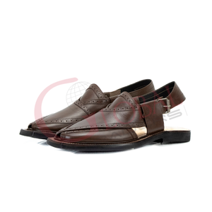 Sandalias Peshawari de Cuero para Hombre, Estilo Brogue con Punta en Wingtip, Hechas a Mano, Tradicionales, Casuales, con Hebilla y Correa, Calzado Étnico Cómodo - Product Image 2
