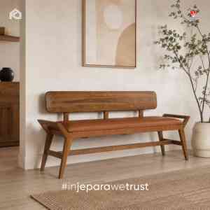 Banco de Espera Ergonómico Moderno de Madera de Teca con Cojín de Cuero, Silla de Recepción para Vestíbulo, Muebles para Hospitales y Hoteles - Product Image 1