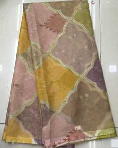 Tela de organza tejida de alto gramaje con revestimiento de PA suave y lentejuelas, material de bordado premium para trajes de sari, lehenga, choli y prendas de noche para mujer. - Product Image 1