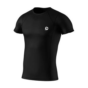 T-shirts de sport pour hommes de haute qualité, logo personnalisé, taille et couleur au choix, vêtements de fitness respirants, anti-transpiration, coupe ajustée. - Product Image 3