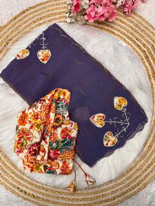 Sari en soie Rangoli exclusif de la dernière collection de la boutique indienne, avec un chemisier de créateur élégant, idéal pour les fêtes, les mariages et les festivals, pour femmes. - Product Image 5