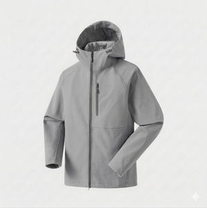 Chaqueta Softshell para Hombre de Diseño Superior, Color Sólido, Alta Calidad, Cuello Alto, Logotipo Frontal, Capucha, Secado Rápido y Transpirable - Product Image 4