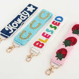 ALI FASHION ART Hand Embroidered Fruit Pattern Woven Felt Carabiner Keychain Eco-Friendly Customizable <b>Bag</b> <b>Charm</b> - Product Image 1
