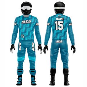 ชุดแข่งรถวิบาก/เอทีวี/โมโตครอส ดีไซน์ทันสมัยสำหรับสุภาพสตรีและสุภาพบุรุษ ผลิตจากผ้าสเตรชพิมพ์ลายแบบซับลิเมชั่น ปรับแต่งได้ 100% - Product Image 1