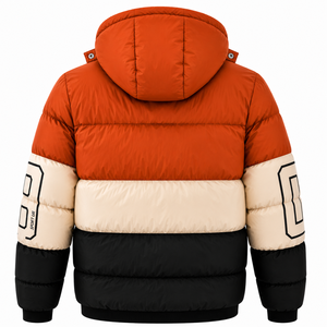 Chaqueta de Invierno para Hombre con Capucha y Bloques de Color, Cuello Alto, Cierre de Cremallera, Deportiva, Resistente al Viento, Relleno de Poliéster, Corte Regular - Product Image 3