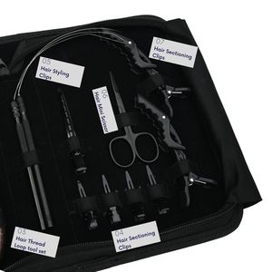 Professional Hair Extension Styling <b>Kit</b> with Loop Hook Tool Sectioning Clips Mini Scissor & Hair Parting Accessories for Salon - Product Image 4