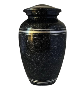 Urna Funeraria Clásica con Acabado de Mármol Negro Antiguo, Urna para Cenizas de Adultos, Estilo Americano/Europeo - Product Image 2