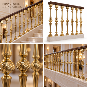 Balustrade d'escalier Gilded Heritage avec détails en orbe torsadé et meneaux torsadés fins pour intérieurs classiques grandioses - Product Image 5