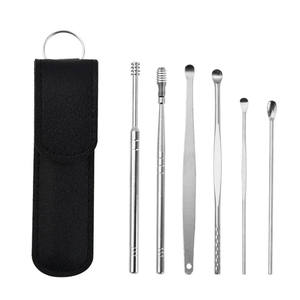 Reusable Steel Ear Wax <b>Remover</b> Tool Set with Storage Case 6 Piece Set - Product Image 1
