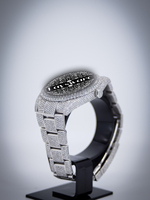 Montre de luxe en moissanite VVS avec cadran personnalisé motif dessin animé, montre-bracelet homme en acier inoxydable, modèle statement