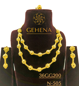 Designer élégant à la mode 24K plaqué or 5 grammes collier court ensemble boucle d'oreille bague femmes Sexy élégant mode fiançailles mariage - Product Image 1