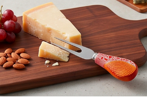 <b>Cheese</b> <b>Knife</b> <b>Set</b> Stainless Steel Blades Plastic Handles With Red Orange Patterned Design Durable Cutlery For Serving Use - Product Image 6