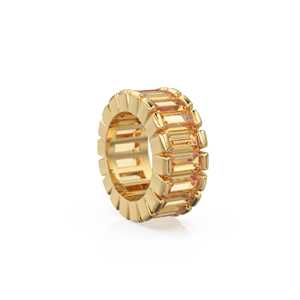Cuentas de oro de 14k con citrino baguette auténtico / Cuentas de citrino rondelle / Cuentas europeas de citrino / Separador de oro macizo con citrino - Product Image 1