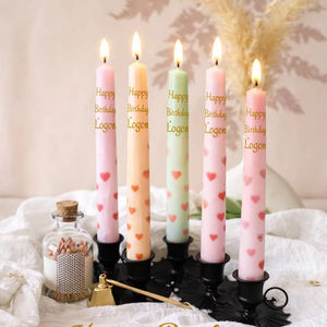 Velas de Cumpleaños Personalizadas con Diseño de Corazón, Hechas a Mano, sin Humo, con Aroma a Rosas, Nombre Personalizado Impreso, Velas de Parafina y Soja - Product Image 2