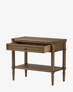 Mahera Classic Nightstand with Storage Solid Teak Wood Natural Finish for Bedroom Apartment & Hotel Use - Product Image 3