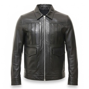 Stylish Leather Jacket for Men Full Length Warm Men Leather Coat Durable Material Jacket For Sale In Wholesale Price - Product Image 1