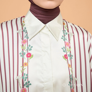 SHOUQIN Isla <b>Women</b> <b>Long</b> <b>Sleeve</b> Batwing Shirt Luxury Armani Silk Casual Formal Blouse Oversized Flowy Elegant Muslimah <b>Tops</b> - Product Image 4