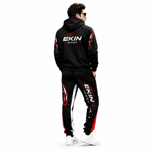 Custom Vintage Streetwear Ink <b>Paint</b> Splatter Print Hoodies and Sweatpants Two Piece <b>Sets</b> Pullover Distress Oversized Tracksuits - Product Image 4