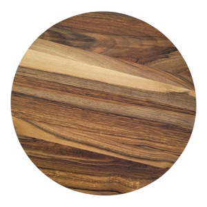 Bandeja redonda de madera de nogal de 30 cm (12 pulgadas) hecha a mano, plato de servir de madera maciza, plato de nogal natural, decoración rústica para mesa - Product Image 4