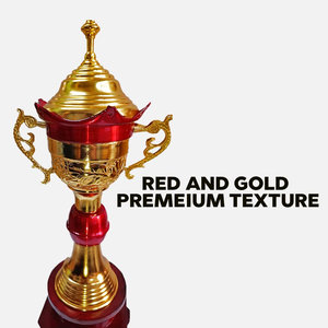 Trophée de récompense en métal rouge et or, trophée de reconnaissance haut de gamme pour les compétitions sportives, les événements scolaires et d'entreprise, les réalisations et l'honneur - Product Image 4