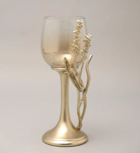 Direct Manufacturer High Quality Gold Glass Metal Candle holder with Glass Candle Holders Jars for Home and Garden Use - Product Image 5