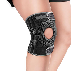 Genouillère de sport avec sangles réglables et accent orange pour le soutien des ligaments et l'activité - Product Image 2