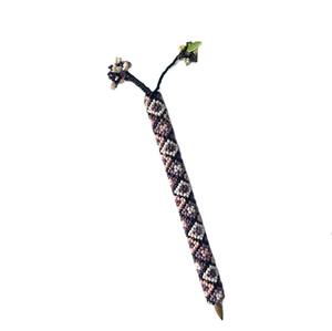 Funda para bolígrafo con cuentas y bordado, diseño personalizado y estilo étnico colorido, funda para bolígrafo con cuentas de semillas para artesanía y papelería. - Product Image 1