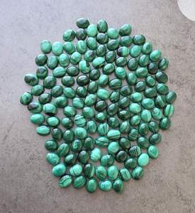 Cabochons en malachite naturelle, ovales, calibrés, qualité A+, pour la création de bijoux - Product Image 6