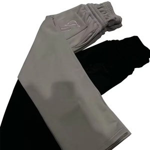 Pantalon de jogging évasé décontracté pour homme, style hip-hop, en molleton polyester/coton, coupe droite, devant plat, respirant, écologique, personnalisé, jambe large - Product Image 2
