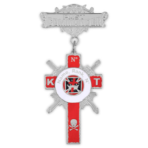 Custom Past Commander Knights Templar Officers Breast Jewel Silver Red Plated Masonic Regalia Medal <b>Badge</b> - Product Image 3