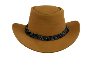 Unisex Leather Striped Cowboy <b>Hat</b> Brown Wide Brim Braided <b>Band</b> Outdoor Beach Casual Summer Adult 48-50cm - Product Image 4