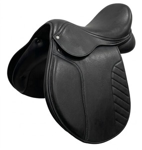 Selle d'Équitation Anglaise de Dressage en Cuir Noir avec Arceau en Bois Taille Complète Équipement Équestre RES-04 - Product Image 5