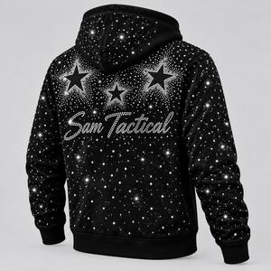 Men's Black Rhinestone Hoodie Star Letter Pullover Hooded Sweatshirt Hip Hop <b>Sparkly</b> <b>Top</b> Wholesale Rate Customization 2026 - Product Image 4