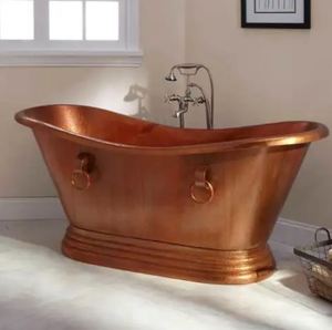 Baignoire autoportante ovale en cuivre pour salle de bain, hôtel, spa - Product Image 3