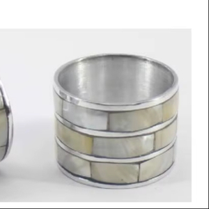 Newly Arrival Design Brass MOP Napkin Ring Metal Napkin Ring With MOP Inlay Stainless steel Napkin Ring At low Wholesale Price - Product Image 1
