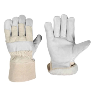 Gants de travail en cuir de charpentier canadien JNM SAFETY résistants au froid, respirants, en cuir de vachette grainé, certifiés CE, avec manchette caoutchoutée - Product Image 2