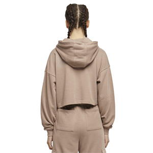 Sweat-shirt à capuche oversize pour femme, couleur unie, épaules tombantes, coton, fibre de bambou, respirant, vêtements d'automne - Product Image 2