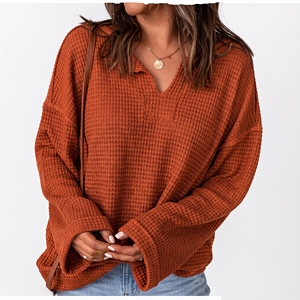 <b>Women</b> Soft Cotton Fleece <b>Sweatshirt</b> Crew <b>Neck</b> Relaxed Fit Long Sleeve Custom Logo Everyday Pullover - Product Image 6