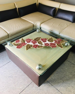 Camino de Mesa con Cuentas Decorativas y Bordado a Mano para Decoración de Eventos, Camino de Mesa Étnico con Cuentas Personalizable - Product Image 1