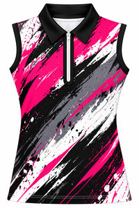 Top Deportivo de Golf sin Mangas para Mujer, con Botones, Estampado por Transferencia Térmica, de Secado Rápido, 100% Poliéster Tejido - Product Image 2