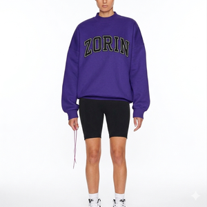 Sweat-shirt à col montant pour femme de qualité supérieure, en polaire polyester/coton de haute qualité, service OEM, hiver, décontracté, devant uni - Product Image 6