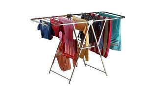 Space Saving Laundry Drying Rack Vertical Clothes Airer Stand Foldable Garment Hanger <b>For</b> Small Apartment Bathroom Balcony Home - Product Image 1