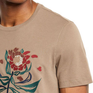 <b>Men's</b> Premium Quality 100% Cotton T-<b>Shirts</b> Custom Made Logo Embroidery Printing Ringer Design with Solid Pattern Knitted Fabric - Product Image 3