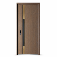 Porte d'entrée extérieure de sécurité de 2250 mm de haut avec caméra 2MP, accès intelligent, battant vers l'extérieur, charnière dissimulée, pour projets immobiliers