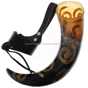 Cuerno de Buey Auténtico de Gran Tamaño, Estilo Vikingo, Simple, Personalizado, de Forma Natural, con Funda de Cuero, para Cerveza, Vino, Estilo Náutico - Product Image 2