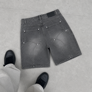 Pantalones Cortos Bermuda de Mezclilla Lavada para Hombre, Cintura Alta, Cierre de Botones, Estilo Casual Urbano con Bolsillos, 100% Algodón, Cálidos y Cómodos - Product Image 2