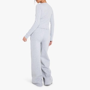 Pantalones cargo para mujer al por mayor, pantalones jogger y pantalones de chándal 100% algodón transpirables, suaves, holgados y rectos para la venta - Product Image 3